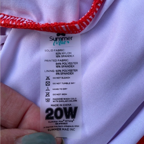 NWT Summer Mae Red Ribbed Faux Button 2 piece Bikini Ladies size 20W - Picture 4 of 13